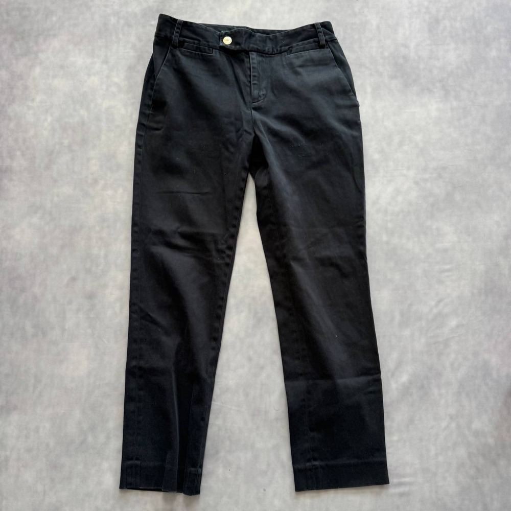 Lauren Ralph Lauren Chino Pants Womens 2 Black Straight Leg Workwear Mid Rise